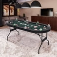thumbnail image 2 of Gymax 8 Player Foldable Poker Table Portable Folding Texas Holdem Table w/Padded Rail Green, 2 of 9
