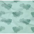 thumbnail image 4 of oneOone Organic Cotton Poplin Twill Fabric Fish Block Print Fabric BTY 42 Inch Wide, 4 of 4