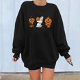 thumbnail image 1 of VEKDONE 2025 Liquidation Chandails d'Halloween pour Femmes Col Ras du Cou Tendance Décontracté Vintage Chandails Graphiques Citrouille Coupe Ample Chandails à Manches Longues, 1 of 4