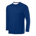 thumbnail image 2 of Txeol Mens Basic Long Sleeve Shirts Crewneck Solid Color Pullover Lightweight Workout Loungewear,Navy,L, 2 of 3