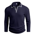 thumbnail image 4 of BLCHUNen Chandails d'Automne pour Hommes Légers à Enfiler Col Rabattu Coupe Ajustée Décontractés d'Entraînement Sport Manches Longues, 4 of 7
