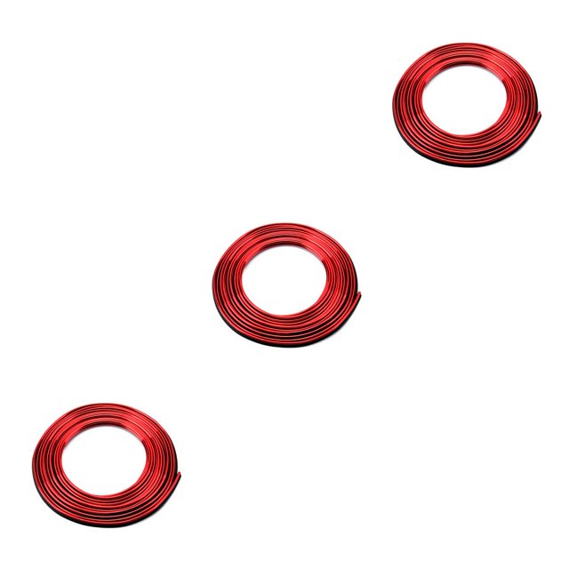 stanreset 5M Ligne Voiture Décoration Intérieure Bande Rouge Point Bord Espace Porte Panneau Accessoires Garniture Rouge 3Set
