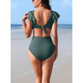 thumbnail image 5 of Ruffled V Neck Bikini Sets for Maternity Tie Back Two Piece Bath Suit Pregnancy Swimsuit, 5 of 5