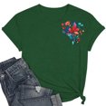 thumbnail image 2 of Pisexur Hauts de Printemps pour Femmes 2025, Hauts pour Femmes, Hauts de Sortie pour Femmes, Hauts pour Dames Mode Imprimé Manches Courtes Blouse Col Rond T-Shirt Drôle Vert Armée, 2TG, 2 of 5