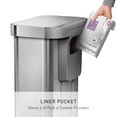 thumbnail image 4 of Simplehuman 55 Liter / 14.5 Gallon Rectangular Kitchen Step Trash Can, Brushed Stainless Steel, 4 of 9