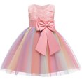 thumbnail image 1 of LSLJS Tout-Petit Bébé Fille Mode Manches Courtes Nœud Princess Dress Girls Jupe Fête Robe Formelle Robe en Tulle Dentelle, 1 of 3