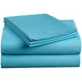 thumbnail image 1 of 600 Thread Count 4 Piece Sheet Set 15 Inch Deep Pocket 100% Egyptian Cotton Color Turquise Blue Solid Size Twin XL, 1 of 1