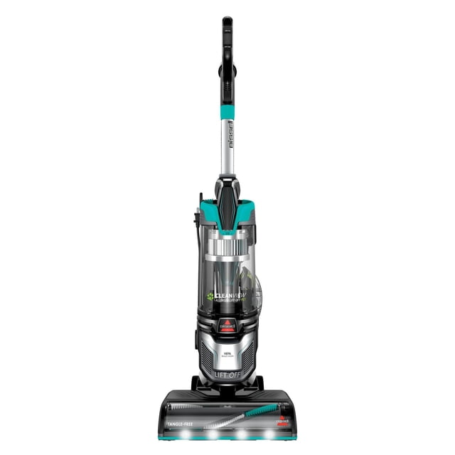 BISSELL Cleanview® Aspirateur Vertical pour Animaux avec Système Lift-Off® contre les Allergènes, Noir et Sarcelle, avec Cartouche Amovible Transparente Dotée de la Technologie Lift-Off®, Système HEPA Scellé contre les Allergènes, Rouleau de Brosse Anti-Enchevêtrement, Direction Pivotante et Lumières DEL sur la Tête de Nettoyage, Conçu pour l'Élimination Efficace des Poils d'Animaux et des Allergènes sur Diverses surfaces.