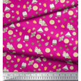thumbnail image 3 of Soimoi Pink Poly Georgette Fabric Tea Bag,Star Anise & Lemon Slice Vegetable Print Sewing Fabric Yard 52 Inch Wide, 3 of 3