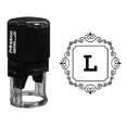 thumbnail image 1 of Printtoo Papeterie de Bureau Autocollant Carré Bordure Tourbillon Alphabet Monogramme Initial R-40 Tampon en Caoutchouc, 1 of 5