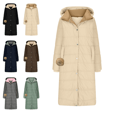 LOVZFMLL Winter Jackets for Women Fashion Woman Lengthened And Thickened Medium Hooded Length Down Coat Jacket