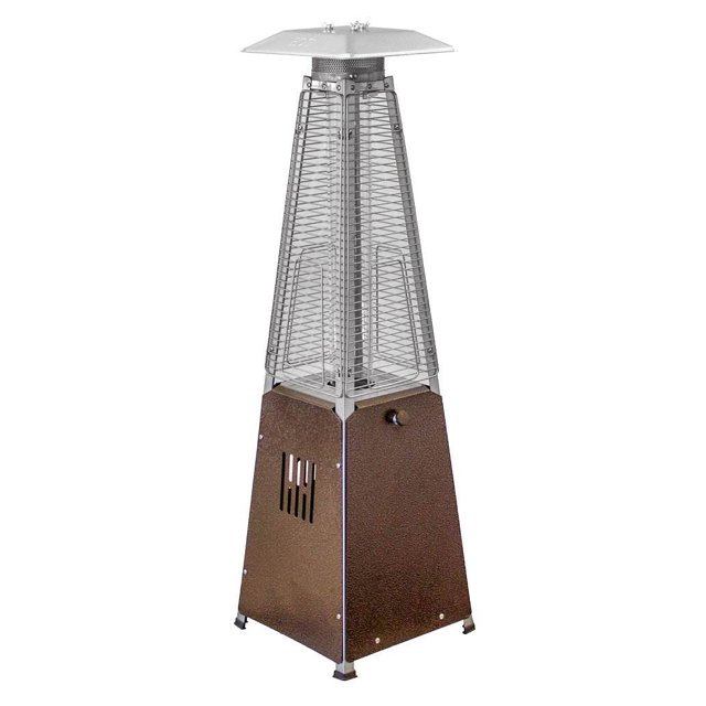 AZ Patio Chauffage Portable de Table Extérieur Triangle Tube en Verre, Bronze Martelé