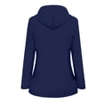 thumbnail image 3 of LSLJS Women Solid Rain Jacket Outdoor Plus Size Hooded Raincoat Windproof( Navy, L), 3 of 3