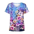 thumbnail image 4 of Blouse d'Été Grande Taille à Manches Courtes pour Femmes, Blouse Imprimée d'Été, T-Shirts Décontractés à Col en V à Manches Courtes, Hauts, T-Shirt à Col en V pour Femmes en Liquidation, 4 of 5