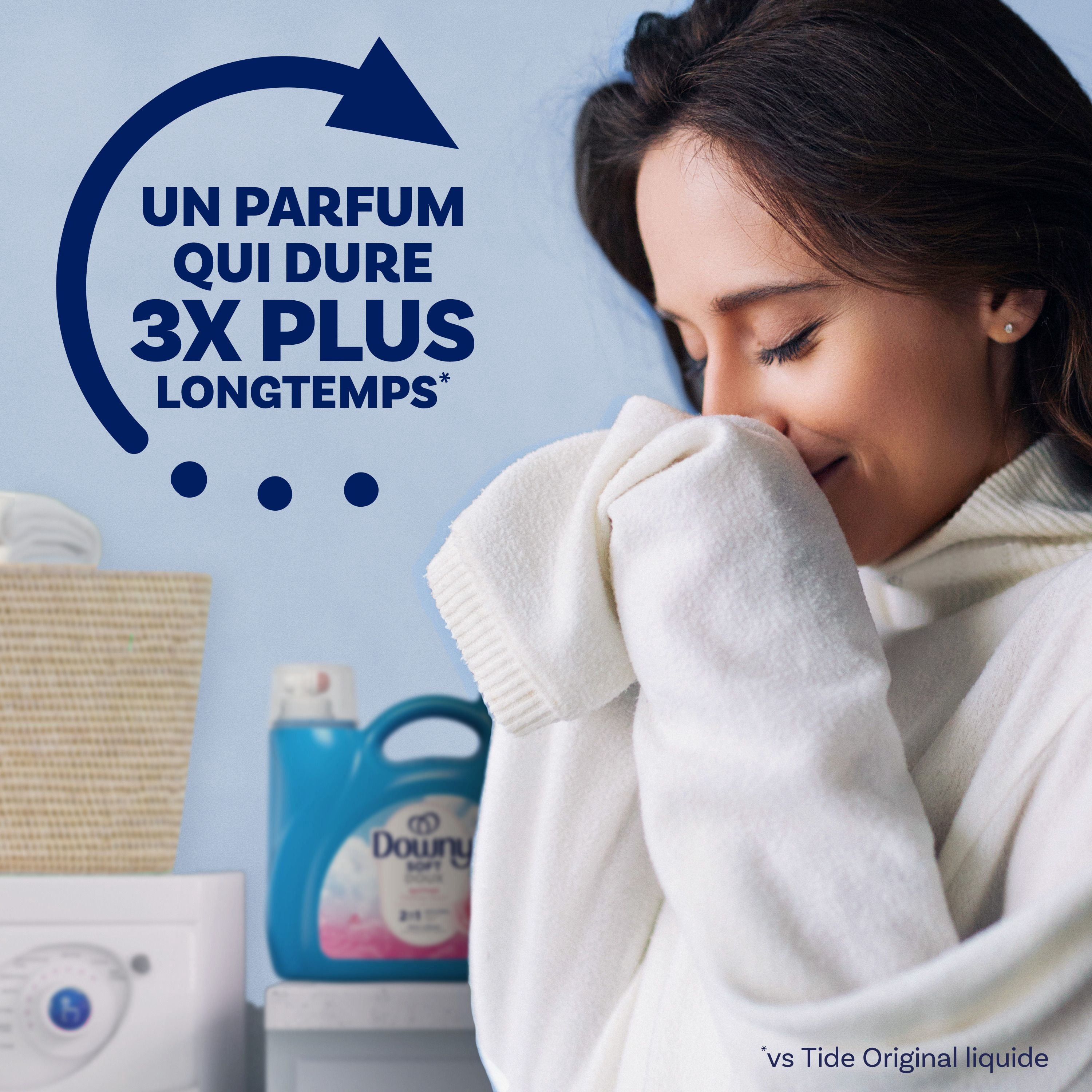 Assouplissant textile liquide Downy Doux, parfum Fraîcheur d’avril, 190 brassées, 4.16 L