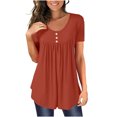 thumbnail image 1 of asjyhkr T-Shirts Grande Taille pour Femmes Col Rond Manches Courtes Coupe Ample, 1 of 6