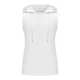thumbnail image 4 of Styesk Tank Tops Men Fashionable Men's Solid Color Sleeveless Fitness Drawstring Hooded Top, 4 of 6