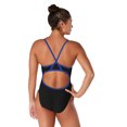 thumbnail image 2 of Speedo Women's Endurance+ Flyback Training Suit Soild One Piece Swimsuit Adult - Black/Blue, D32, 2 of 2