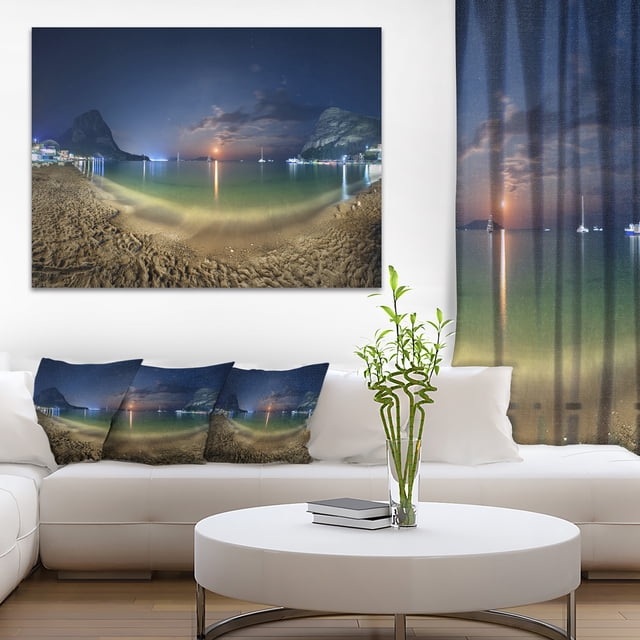 Beach with Lunar Path - Seashore Photography Canvas Art Print