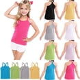 thumbnail image 1 of Tranfacy Fall Vest Girls Tank Tops for Kids 1-13 Years Solid Color Soft Sleeveless Camisole Fashion Basic Tops for Layer, 1 of 6