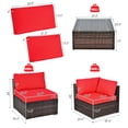 thumbnail image 2 of Gymax 6PCS Rattan Outdoor Sectional Sofa Set Patio Furniture Set w/ Red Cushions, 2 of 10