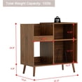 thumbnail image 2 of Weselon Armoire de Rangement pour Disques avec Prise de Courant, Support pour Tourne-Disque, Table pour Tourne-Disque Pouvant Contenir jusqu'à 250 Albums, Étagère d'Exposition pour Tourne-Disque avec Pattes en Bois pour Salon Chambre, Brun Noyer, 2 of 6