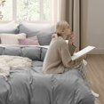 thumbnail image 3 of Bedsure Grey Duvet Cover King Size - Soft Prewashed King Duvet Cover Set, 3 Pieces, 1 Duvet Cover 104x90 Inches with Zipper Closure and 2 Pillow Shams, Comforter Not Included, 3 of 6
