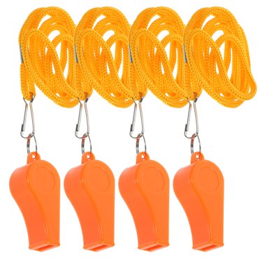 OULII 4 Pcs Sifflet Sonore avec Lanière Orange Plastique pour Exercice Quotidien