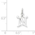 thumbnail image 2 of 14K White Gold Diamond Cut Initial N Charm, 2 of 2