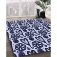 thumbnail image 3 of Ahgly Company Tapis d'Intérieur Lavable à la Machine, Carré, Transitionnel, Bleu Bleu Ange, Tapis de Zone, 3 Pieds Carré, 3 of 7