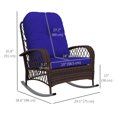 thumbnail image 3 of Outsunny Rattan Rocking Chair with Soft Cushion for Garden, Dark Blue, 3 of 10