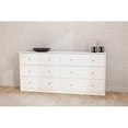 thumbnail image 2 of Levan Home 6-Drawer Contemporary Engineered Wood Double Dresser in White, 2 of 13