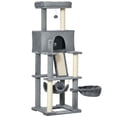 thumbnail image 1 of CoSoTower 55" Cat Tree for Indoor Cats, Cat Tower, Kitty Activity Center with Cat Bed Ramp Condo Hammocks Hanging Ball Toys Sisal Rope Scratching Post, Grey, 1 of 7
