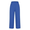 thumbnail image 4 of Dealovy Womens Cotton Linen Pants Plus Size Elastic High Waisted Solid Color Lightweight Summer Trousers, 4 of 6