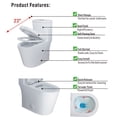 thumbnail image 3 of WinZo WZ5089 Compact One Piece Toilet, Dual Flush Small Modern Bathroom 12" Rough-in with Short Round Bowl White, 3 of 6
