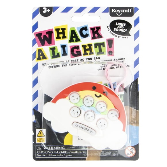 Jeu Whack-a-Mole Électronique – Jeu de Réflexes Lumineux avec Effets Sonores, Jouet Portable, Dès 3 Ans
