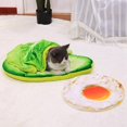 thumbnail image 4 of Pet Bed For Dogs Pets Cat Mat For Dogs Blanket Kennel Teddy Four Seasons Durable Soft Toast Bread And Poached Eggs Pizza Mat Bacon Mat M, 4 of 6