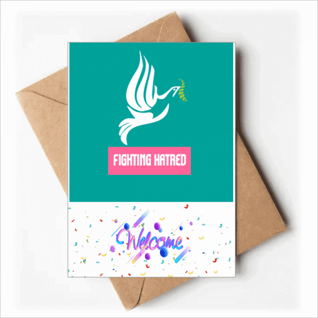 Against Fight Hatred Art Deco Fashion Welcome Back Greeting Cards Envelopes Blank
