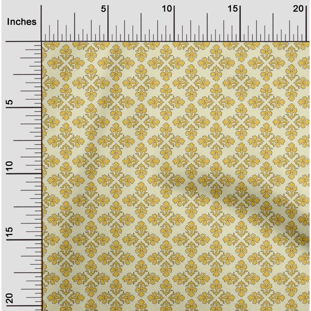 oneOone Silk Tabby Fabric Floral Block Print Fabric By The Yard 42 Inch Wide