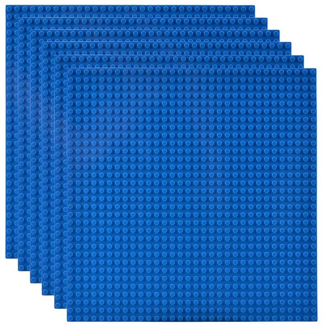 Classic Baseplates Building Base for Building Bricks 100% Compatible with Major Brands-Baseplate 10" x 10", Pack of 6 (Blue)