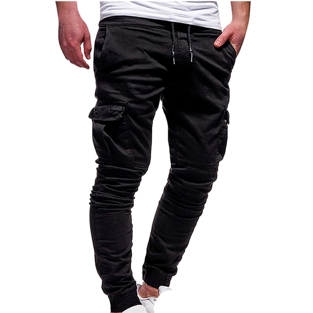 KIHOUT Mens Fashion Joggers Sports Pants - Drawstring Loose Cargo Pants Sweatpants Trousers
