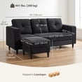 thumbnail image 3 of HOMCOM Sectional Sofa with Changeable Chaise, 76" L-Shaped Sofa, Black, 3 of 10