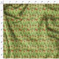 thumbnail image 4 of Soimoi Green Modal Satin Fabric Artistic Tree & Wolf Animal Fabric Prints By Yard 42 Inch Wide, 4 of 5