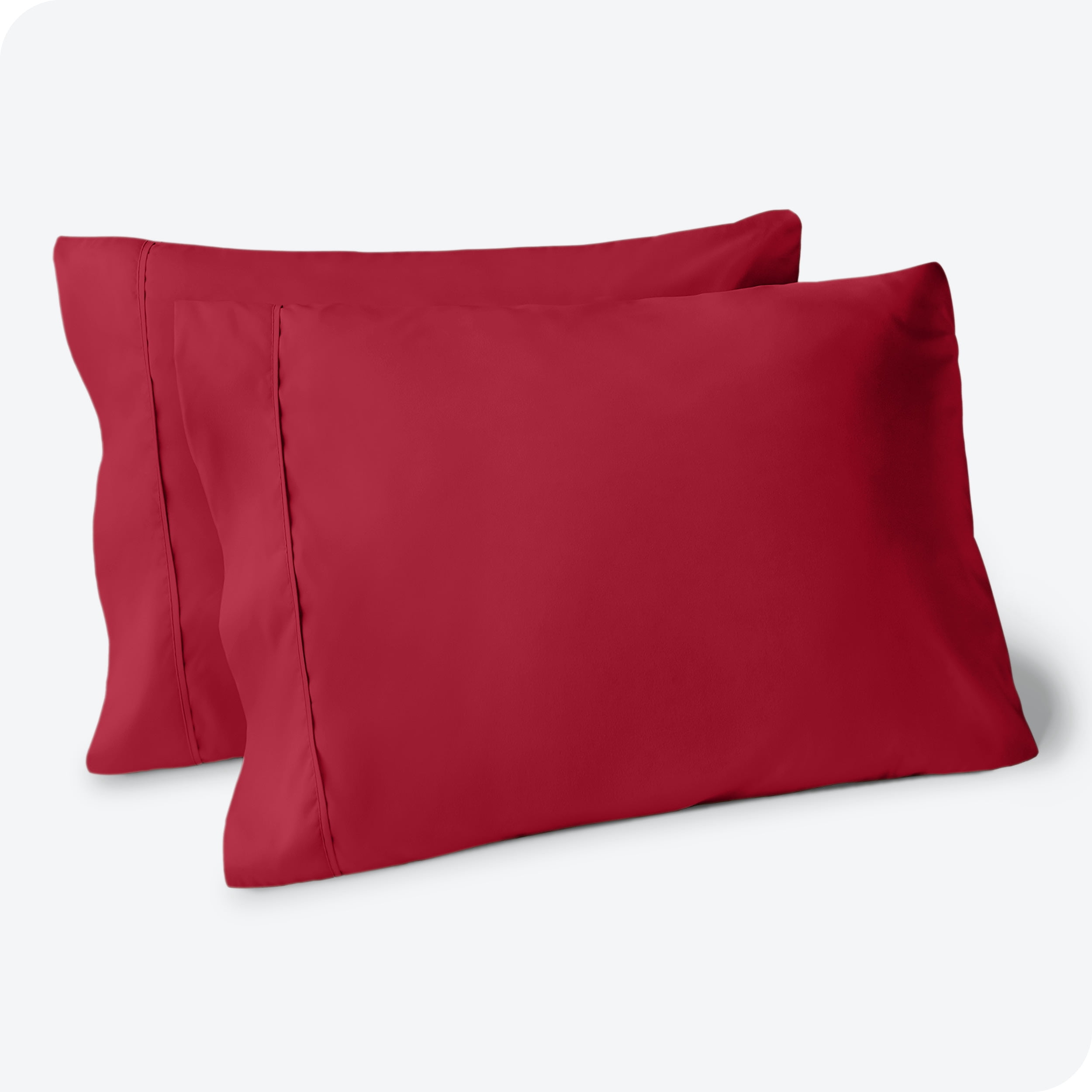 Bare Home Ensemble de Taies d'Oreiller - Premium 1800 Collection - Double Brossage - Ultra Doux - Format King, Rouge, Lot de 2