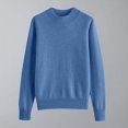 thumbnail image 2 of Penkiiy Chandails d'Automne pour Femmes 2024, Chandail Léger et Doux pour Femmes à Col Rond, Manches Longues, Tricot, Haut, S Bleu, 2 of 7