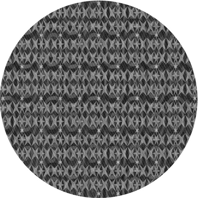 Ahgly Company Tapis de Zone Rond Gris Transitionnel pour Intérieur Lavable à la Machine, 4 Pieds Rond