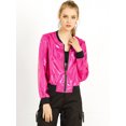 thumbnail image 3 of INSPIRE CHIC Blouson Bomber Court à Fermeture Éclair Métallique à Col Montant pour Femme, 3 of 4