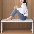 thumbnail image 3 of Adjustable Wardrobe Organizer, Expandable Closet Shelf with Sorting Storage for Bedroom Bathroom Office, 9.4x8.7", 3 of 8