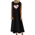 thumbnail image 1 of RKSTN Robes pour Femmes 2023 Mode Été Décontracté Col Rond Sans Manches Jupes Maxi Poches Vacances Couleur Unie Plage Longue Robe avec Imprimé Graphique, 1 of 4