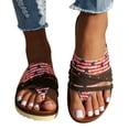 thumbnail image 4 of Styesk Womens Sandals Women's New Foreign Trade Plus-size Retro Strap Patchwork Color Clip Toe Miter Beach Slippers, 4 of 7